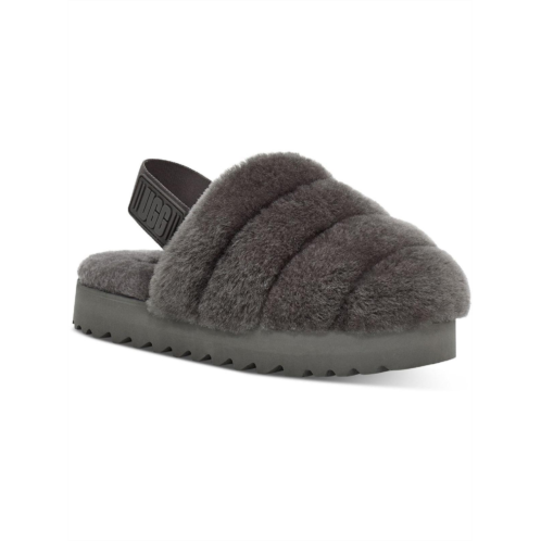 Ugg super fluff womens shearling cozy slingback slippers