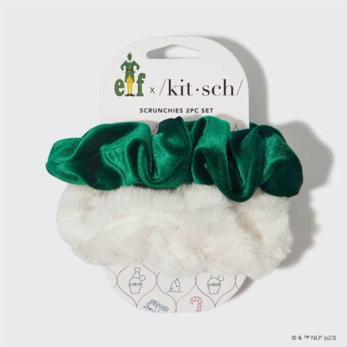 Kitsch elf scrunchie set in white/green