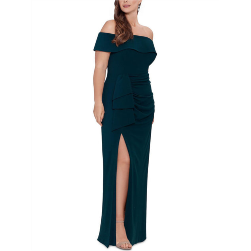 Xscape plus womens off-the-shoulder maxi evening dress