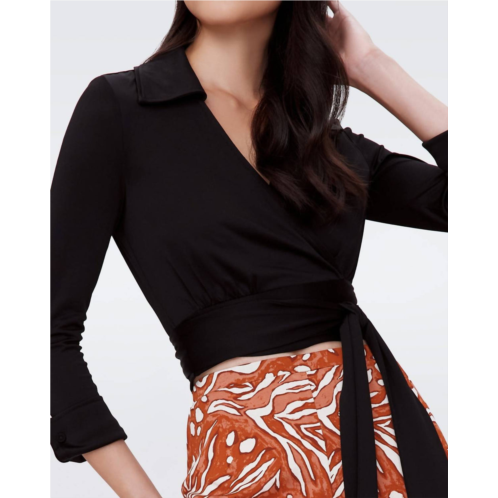 Diane von Furstenberg bobbie wrap top in black