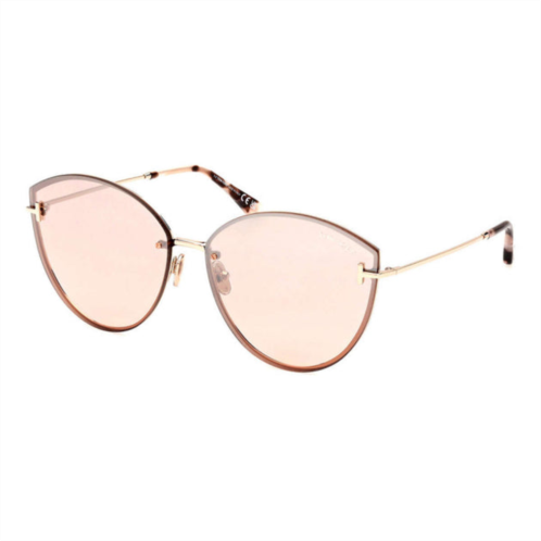 Tom Ford womens 63 mm shiny rose gold sunglasses