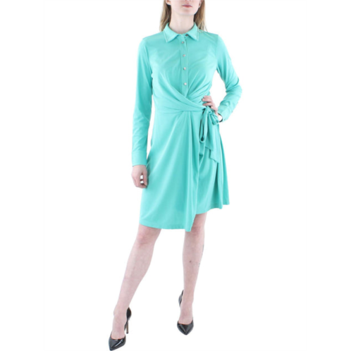 POLO RALPH LAUREN womens tie waist faux wrap shirtdress