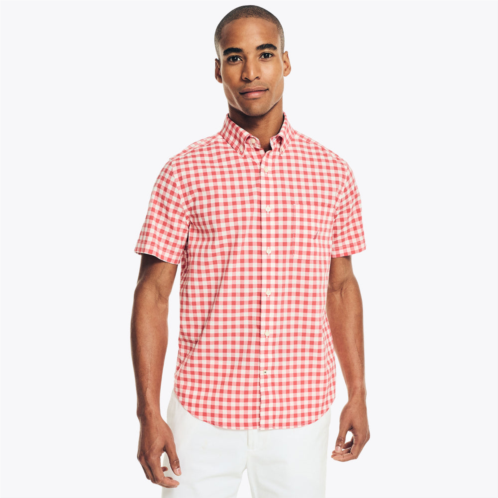 Nautica mens sustainably crafted gingham plaid short-sleeve shirt