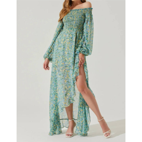 ASTR katlynne maxi dress in green blue yellow multi