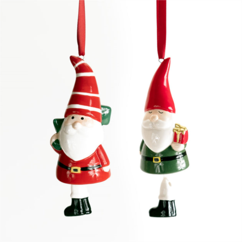 HouzBling santa ornament (set of 6) 5h ceramic