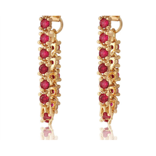 LUV AJ ballier chain studs in ruby red gold