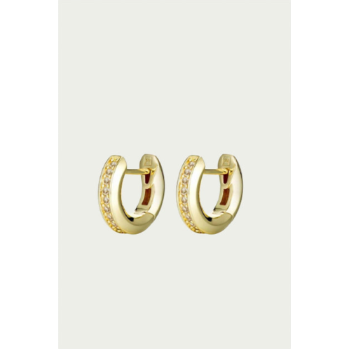 F+H Studios ion huggie hoop earrings in gold/clear