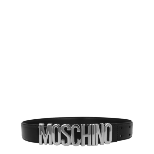 Moschino patent leather logo lettering belt