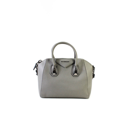 Givenchy womens leather antigona kenya metal medium gray satchel handbag