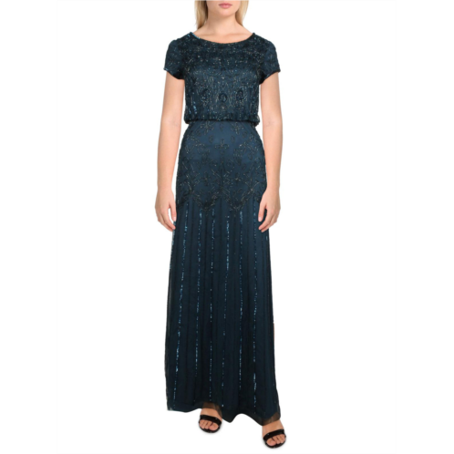 Adrianna Papell womens chiffon embellished formal dress