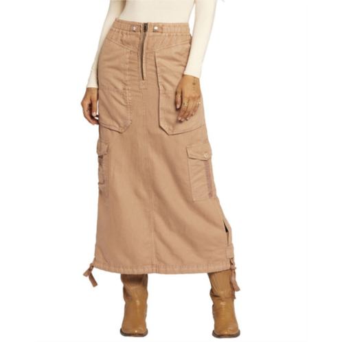 Current/Elliott the article linen-blend midi skirt