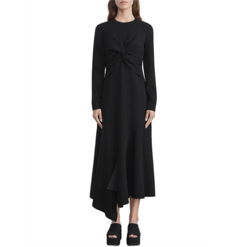 Lafayette 148 New York womens handkerchief hem twist front wear to work dress