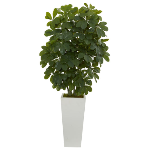 HomPlanti schefflera artificial plant in white vase (real touch) 40