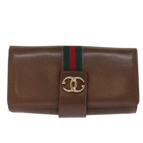 Gucci sherry leather clutch bag (pre-owned)