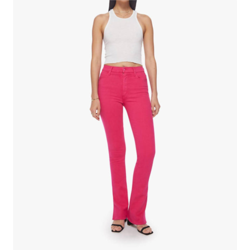 Mother high waist runaway slice pant in raspberry sorbet