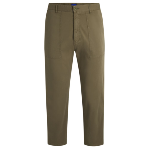 HUGO tapered-fit trousers in stretch-cotton twill