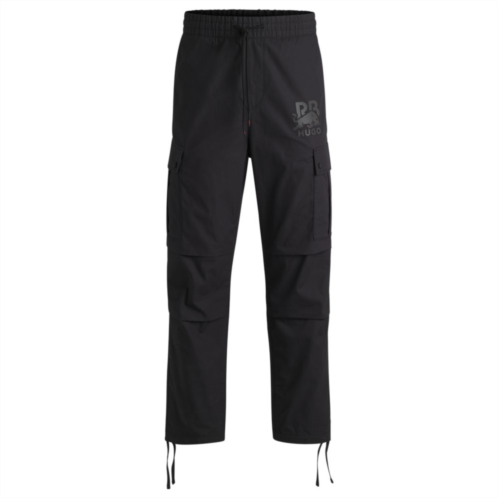 HUGO x rb regular-fit trousers with carbon stealth logo