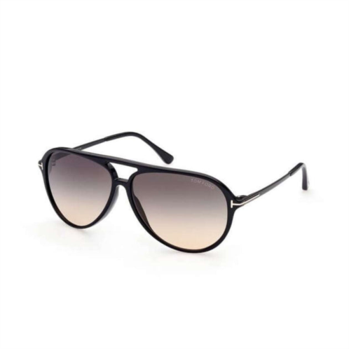 Tom Ford mens 62 mm shiny black sunglasses