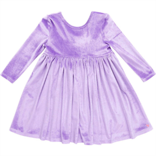 PINK CHICKEN girls velour steph dress in lavender