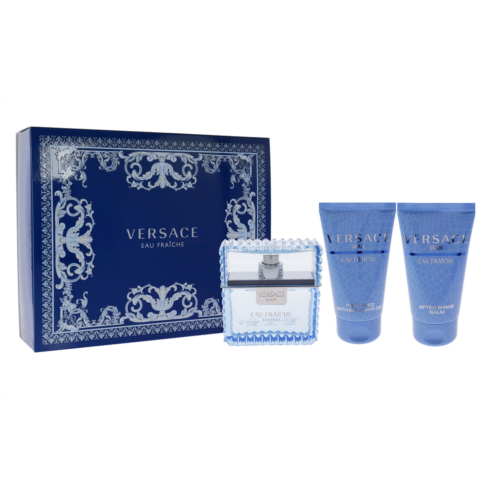 Versace eau fraiche by for men - 3 pc gift set 1.7oz edt spray, 1.7oz bath and shower gel, 1.7oz after shave balm