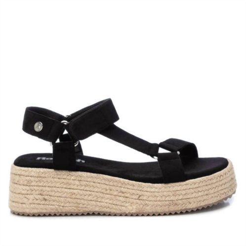 Xti womens suede strappy sandals in black