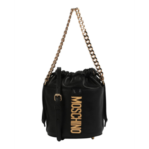 Moschino logo lettering bucket bag