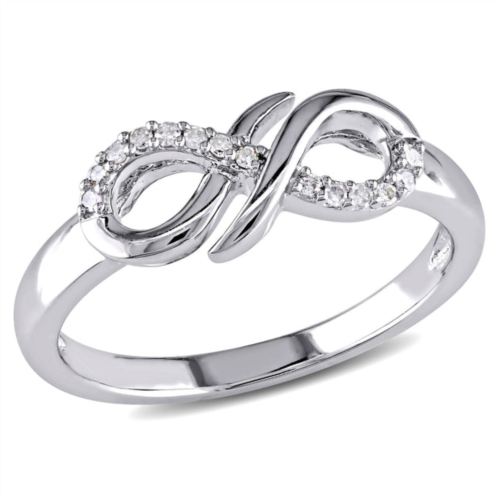 Mimi & Max diamond infinity ring in sterling silver