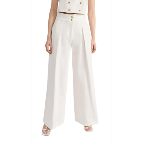 Rosetta Getty wide leg pleat front pant in white