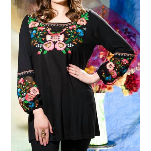 Vintage Collection american rose tunic in black