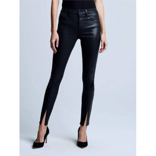 L jyothi coated jean in noir coated