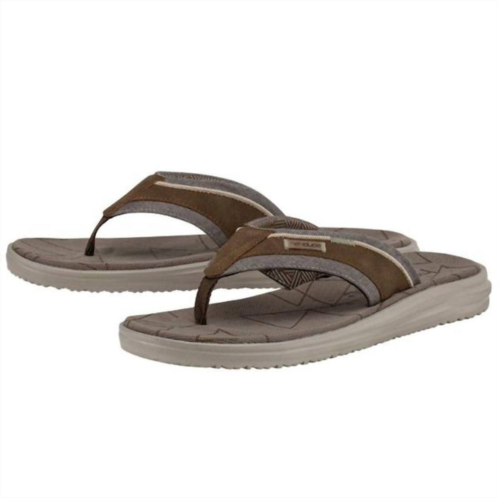 HEY DUDE men sami airflow sandal in brown