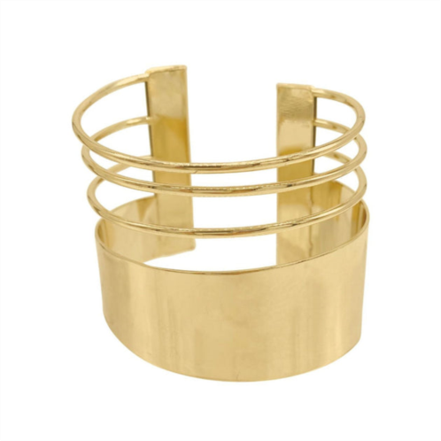 Adornia 14k gold plated multi strand tall cuff bracelet