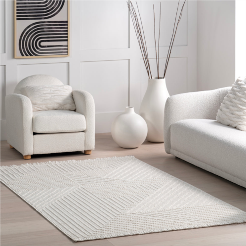 NuLOOM makena modern geometric high-low area rug
