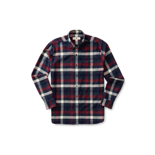 DUCK HEAD shelton plaid cotton flannel sport shirt in burnt russet