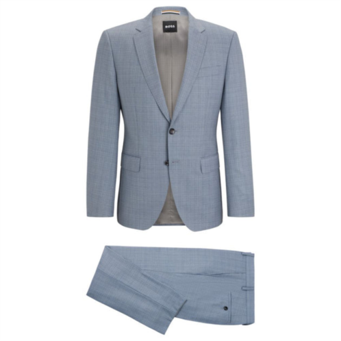 BOSS slim-fit suit in checked virgin-wool serge