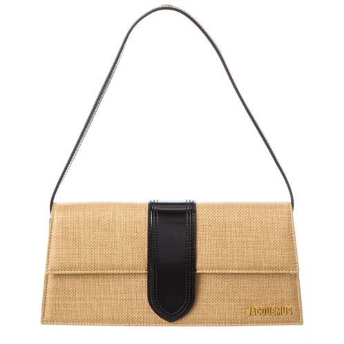 Jacquemus le bambino long leather-trim shoulder bag