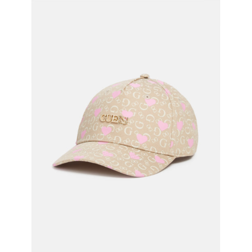 Guess Factory printed logo and heart baseball hat