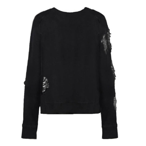 N:philanthropy womens blackbird ripped sweatshirt top pullover