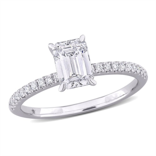 Created Forever 1 1/6ct tw emerald lab-grown diamond solitaire engagement ring in 14k white gold