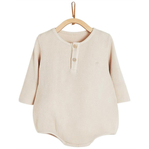 Babycottons organic waffle henley bodysuit