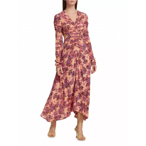 A.L.C. mona cut out back maxi floral dress in coral iris multi