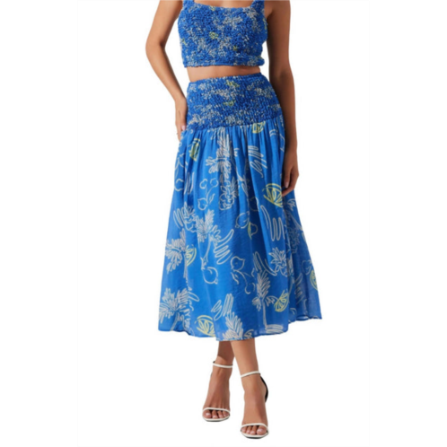 ASTR moana skirt in blue lemon print