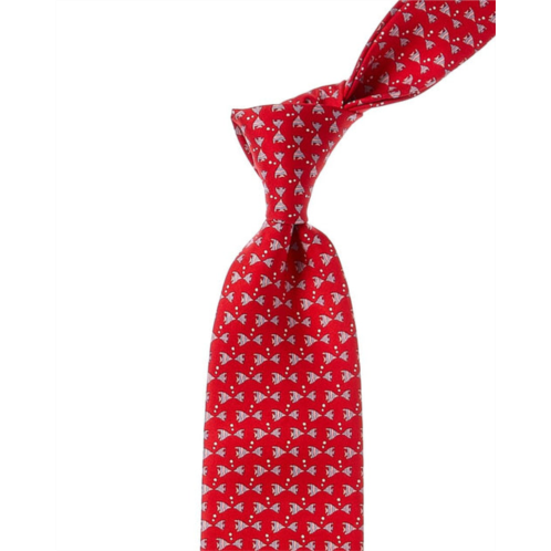 Salvatore Ferragamo ferragamo red fish silk tie