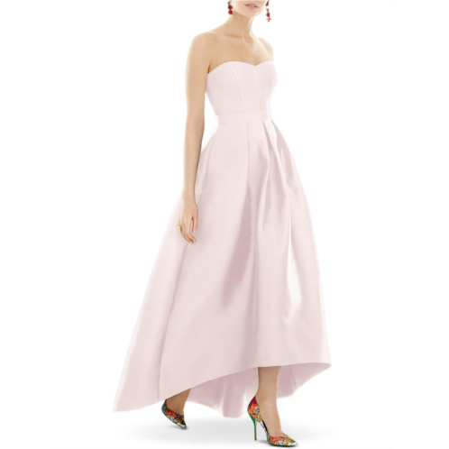 Alfred Sung womens satin hi-low evening dress