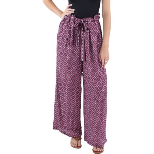 Max Studio womens chiffon high rise wide leg pants