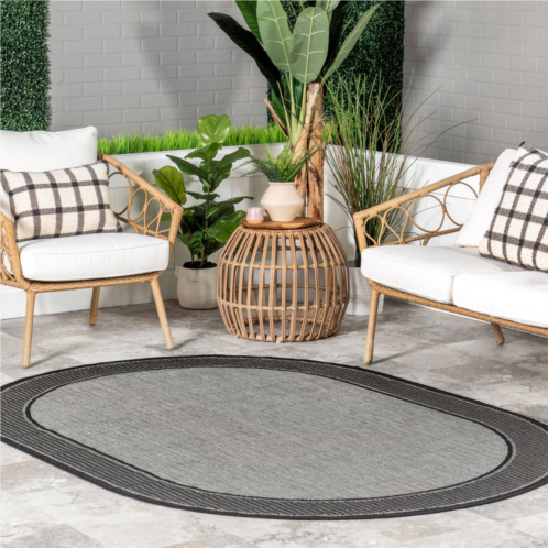 NuLOOM machine made outdoor gris area rug