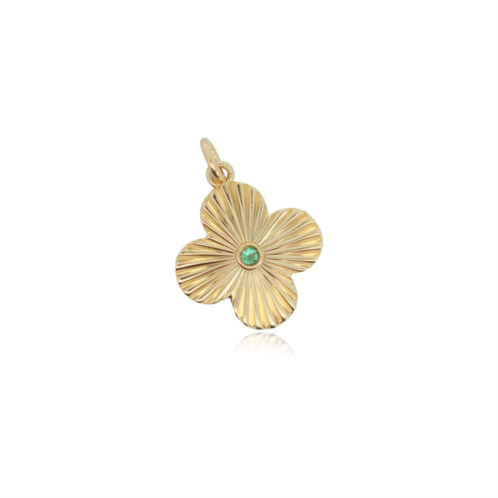 The Lovery fluted emerald clover charm