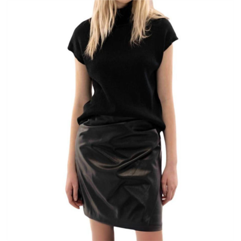 MELISSA NEPTON kori faux leather skirt in black