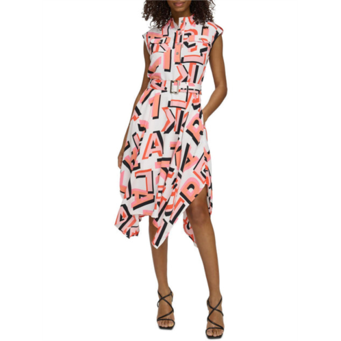 Karl Lagerfeld womens print polyester shirtdress