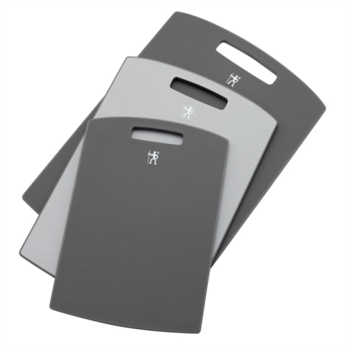 Henckels 3-pc plastic cutting board set - grey